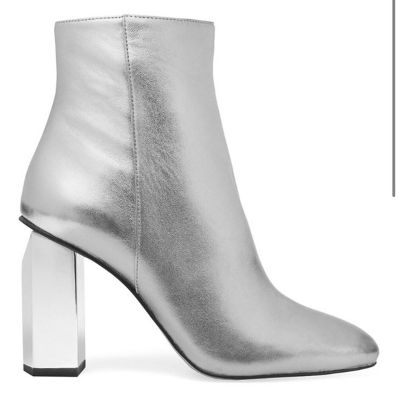 Michael Kors Petra Metallic Leather Ankle Boots - Picture 1 of 8